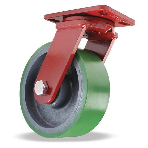 Plate Caster, Kingpinless Swivel, Poly, 8 in., 2500 lb