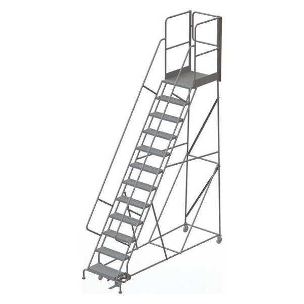 162 in H Steel Rolling Ladder, 12 Steps