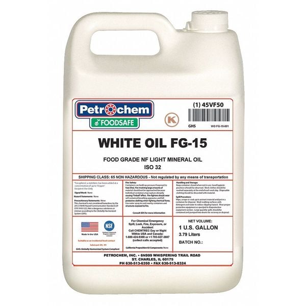 Mineral Hydraulic Oil, Food Grade, ISO 15, 1 Gal.