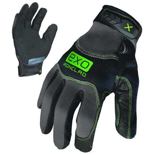 Mechanics Gloves, L, Black/Grey, Single Layer, Spandex, Neoprene