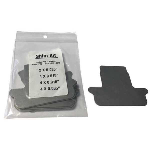 Shim Kit, 5 in. L, Stainless Steel