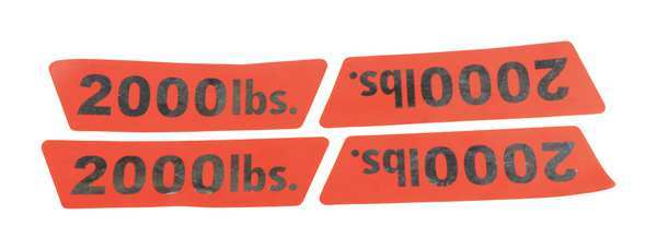 Capacity Label, 2000 lb.