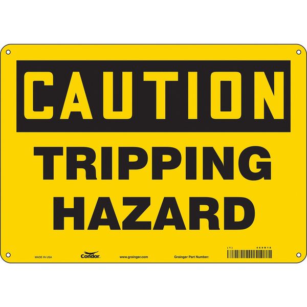 Safety Sign, 10 in Height, 14 in Width, Aluminum, Horizontal Rectangle, English, 469R18