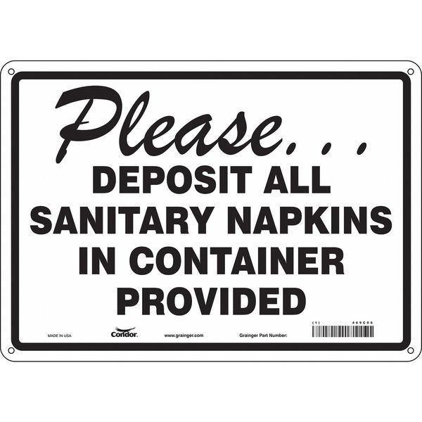 Safety Sign, 10 in Height, 14 in Width, Aluminum, Horizontal Rectangle, English, 469C06