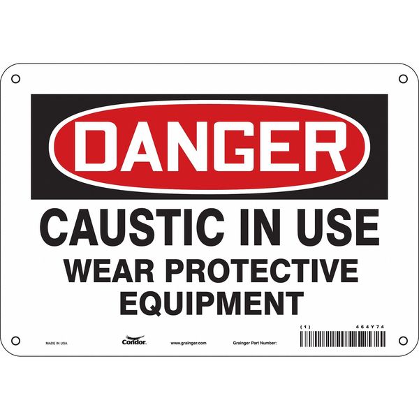 Safety Sign, 7 in Height, 10 in Width, Aluminum, Vertical Rectangle, English, 464Y74
