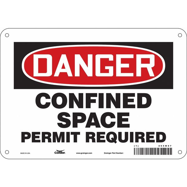 Safety Sign, 7 in Height, 10 in Width, Aluminum, Vertical Rectangle, English, 465M07
