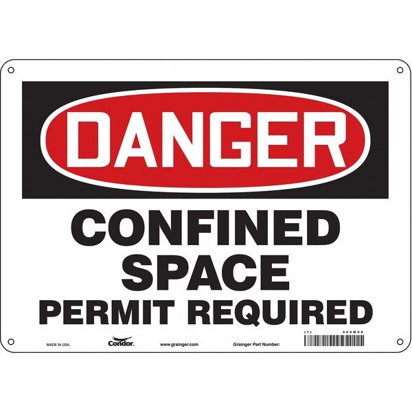 Safety Sign, 10 in Height, 14 in Width, Aluminum, Horizontal Rectangle, English, 465M08