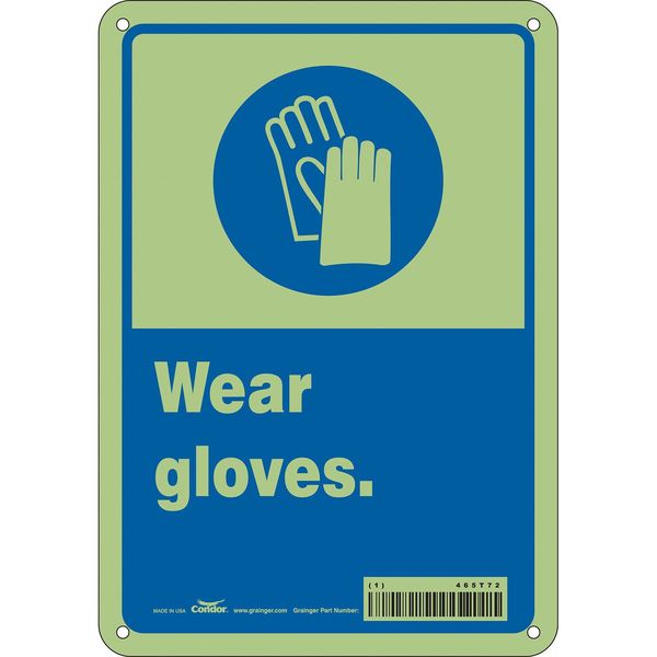 Safety Sign, 10 in Height, 7 in Width, Polyethylene, Horizontal Rectangle, English, 465T72