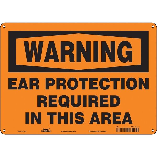 Safety Sign, 10 in Height, 14 in Width, Aluminum, Horizontal Rectangle, English, 466G78