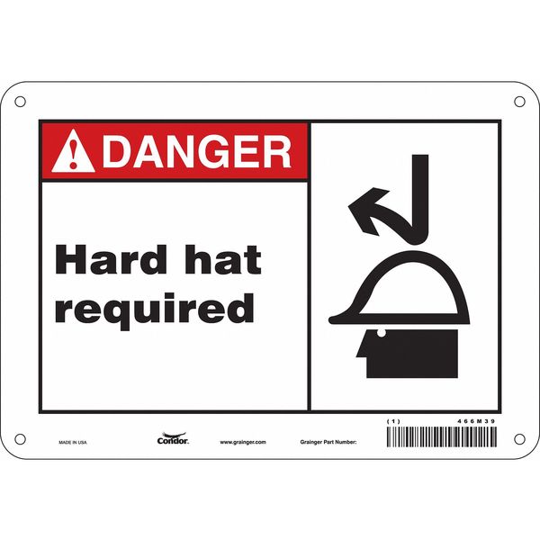 Safety Sign, 7 in Height, 10 in Width, Aluminum, Vertical Rectangle, English, 466M39