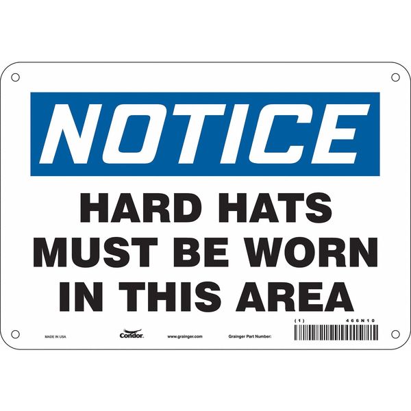 Safety Sign, 7 in Height, 10 in Width, Aluminum, Vertical Rectangle, English, 466N10