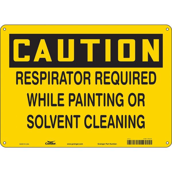 Safety Sign, 10 in Height, 14 in Width, Aluminum, Horizontal Rectangle, English, 467Y01