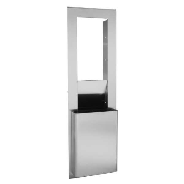 5-1/2 gal Rectangular Trash Can, Silver, 15 in Dia, Stainless Steel