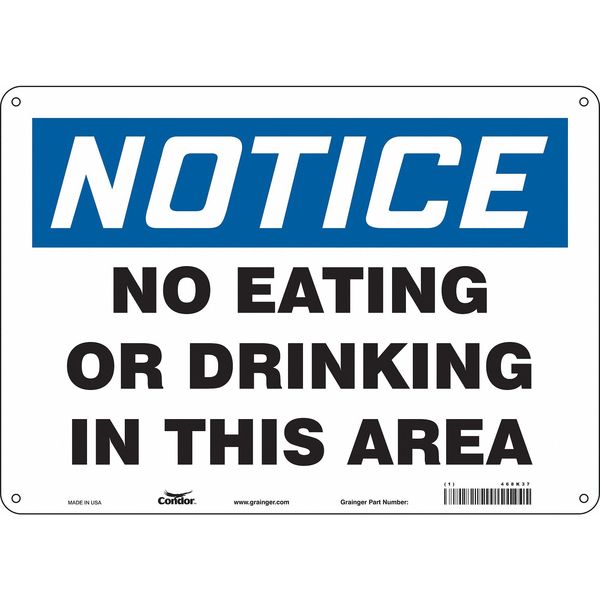 Safety Sign, 10 in Height, 14 in Width, Aluminum, Horizontal Rectangle, English, 468K37