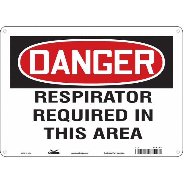 Safety Sign, 10 in Height, 14 in Width, Aluminum, Horizontal Rectangle, English, 468A12