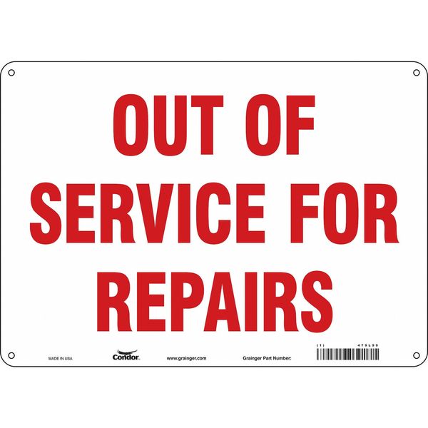 Safety Sign, 10 in Height, 14 in Width, Aluminum, Horizontal Rectangle, English, 479L99