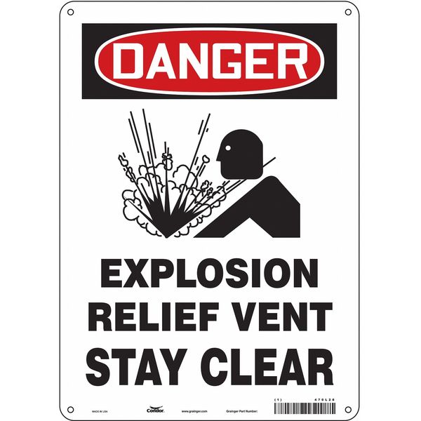 Safety Sign, 14 in Height, 10 in Width, Aluminum, Vertical Rectangle, English, 470L28