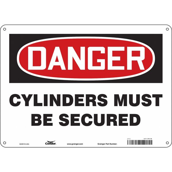 Safety Sign, 10 in Height, 14 in Width, Aluminum, Horizontal Rectangle, English, 471P59