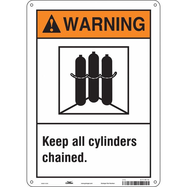Safety Sign, 14 in Height, 10 in Width, Aluminum, Vertical Rectangle, English, 471R72