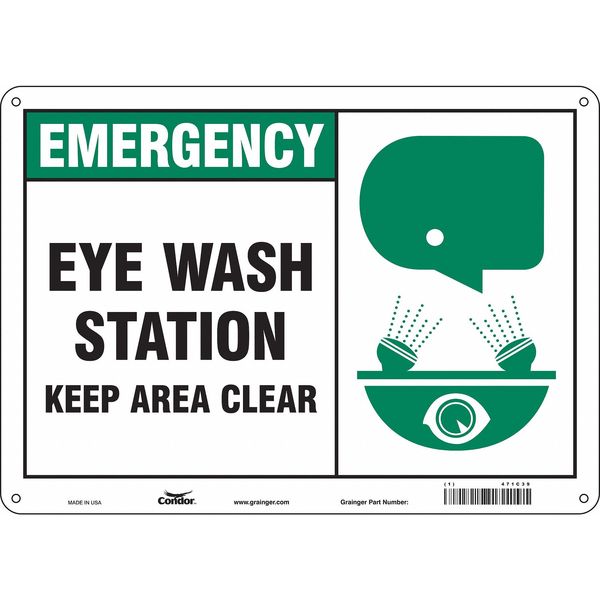 Safety Sign, 10 in Height, 14 in Width, Aluminum, Horizontal Rectangle, English, 471C39