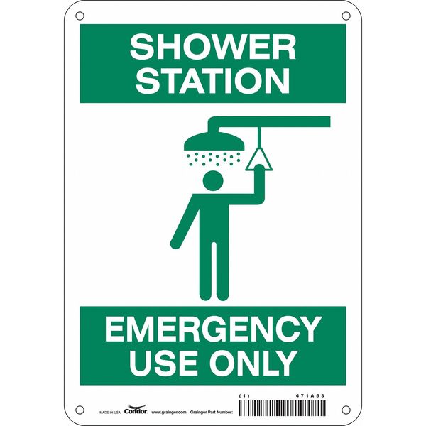 Safety Sign, 10 in Height, 7 in Width, Aluminum, Horizontal Rectangle, English, 471A53