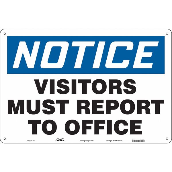 Safety Sign, 24 in H, 36 in W, Aluminum, Horizontal Rectangle, English, 472D37