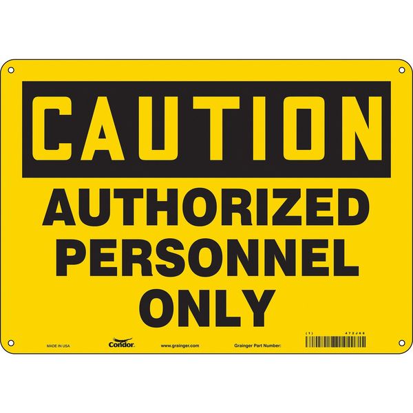 Safety Sign, 10 in Height, 14 in Width, Fiberglass, Horizontal Rectangle, English, 472J68