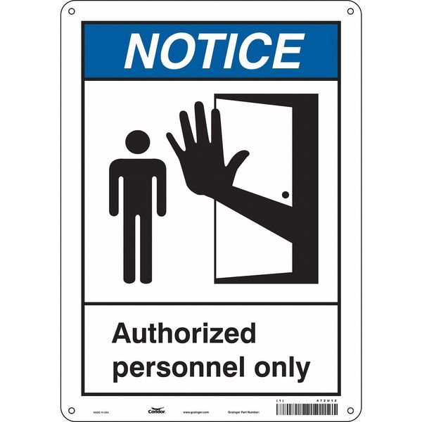 Safety Sign, 14 in Height, 10 in Width, Aluminum, Vertical Rectangle, English, 472U12