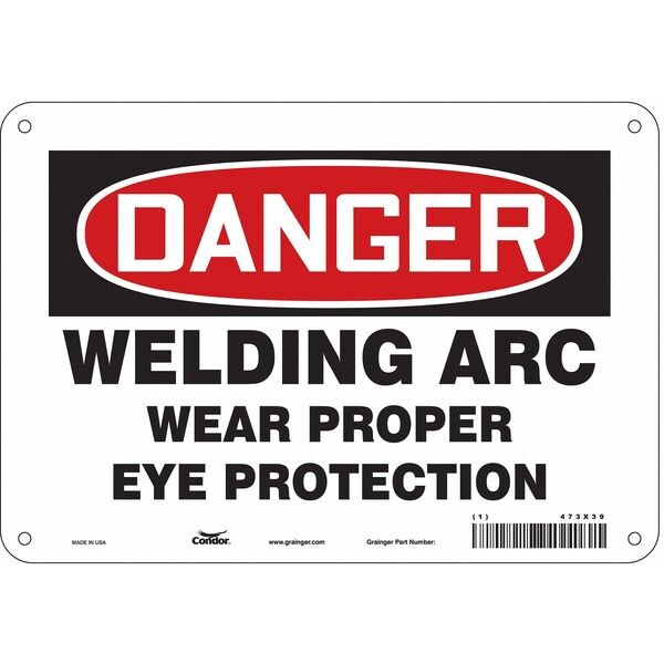 Safety Sign, 7 in Height, 10 in Width, Aluminum, Vertical Rectangle, English, 473X39