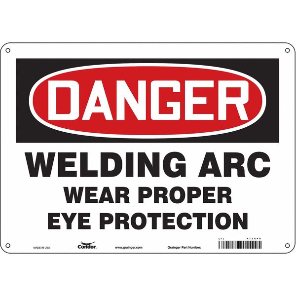 Safety Sign, 10 in Height, 14 in Width, Aluminum, Horizontal Rectangle, English, 473X40