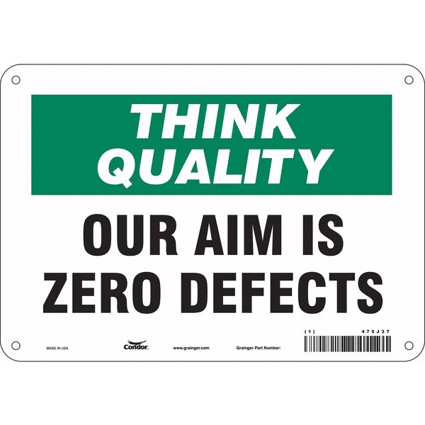 Safety Sign, 7 in Height, 10 in Width, Aluminum, Vertical Rectangle, English, 475J37