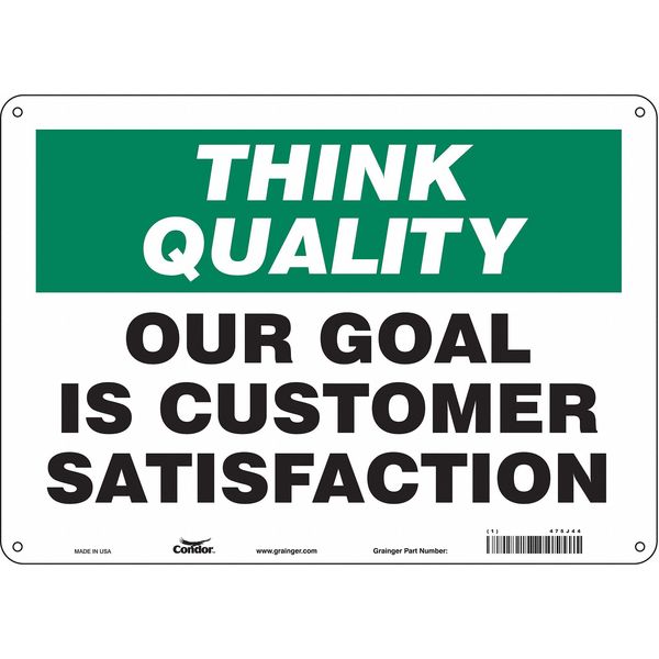 Safety Sign, 10 in Height, 14 in Width, Aluminum, Horizontal Rectangle, English, 475J44