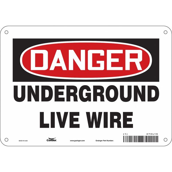Safety Sign, 7 in Height, 10 in Width, Aluminum, Vertical Rectangle, English, 475L16