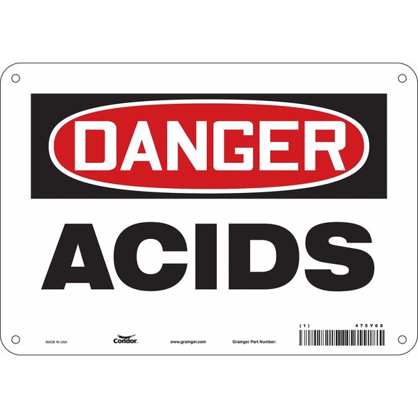 Chemical Sign, 7 in H, 10 in W, Vertical Rectangle, English, 475Y68