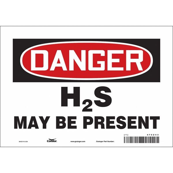 Safety Sign, 7 in Height, 10 in Width, Vinyl, Vertical Rectangle, English, 475Z43