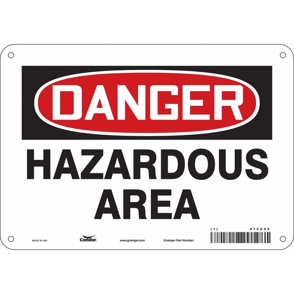 Safety Sign, 7 in Height, 10 in Width, Aluminum, Vertical Rectangle, English, 475Z45