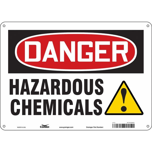 Safety Sign, 10 in Height, 14 in Width, Aluminum, Horizontal Rectangle, English, 475Z62