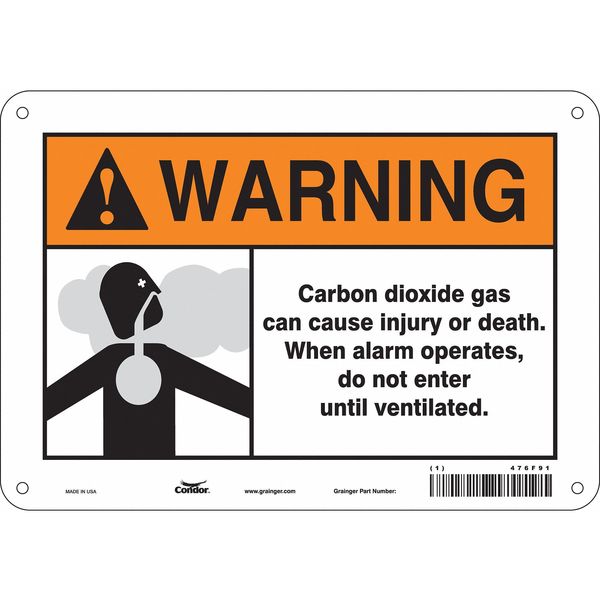 Chemical Sign, 7 in H, 10 in W, Vertical Rectangle, English, 476F91