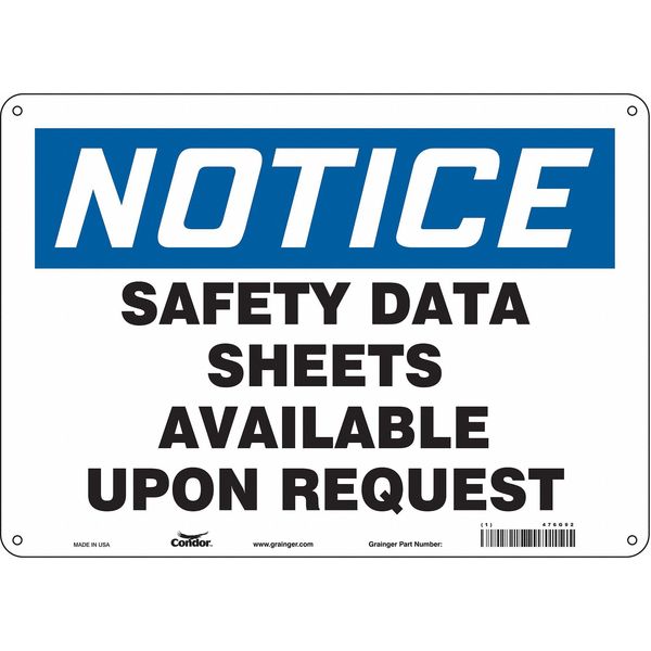 Safety Sign, 10 in x 14 in, Aluminum