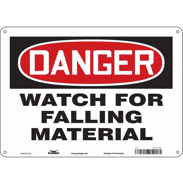 Safety Sign, 10 in Height, 14 in Width, Aluminum, Horizontal Rectangle, English, 476L82