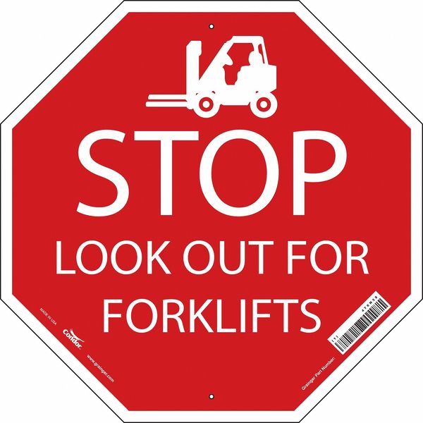 Stop Look Out For Forklifts Sign, 24