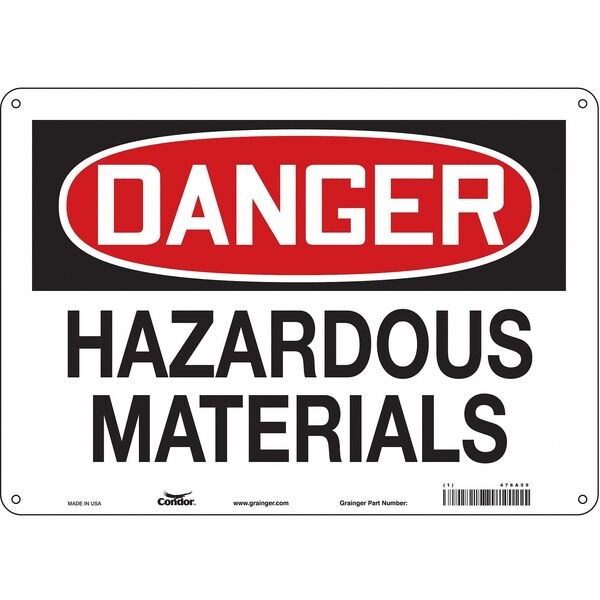Safety Sign, 10 in Height, 14 in Width, Aluminum, Horizontal Rectangle, English, 476A59