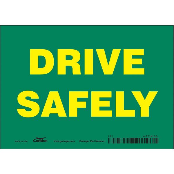 Traffic Sign, 5 in H, 7 in W, Vinyl, Horizontal Rectangle, English, 477N25