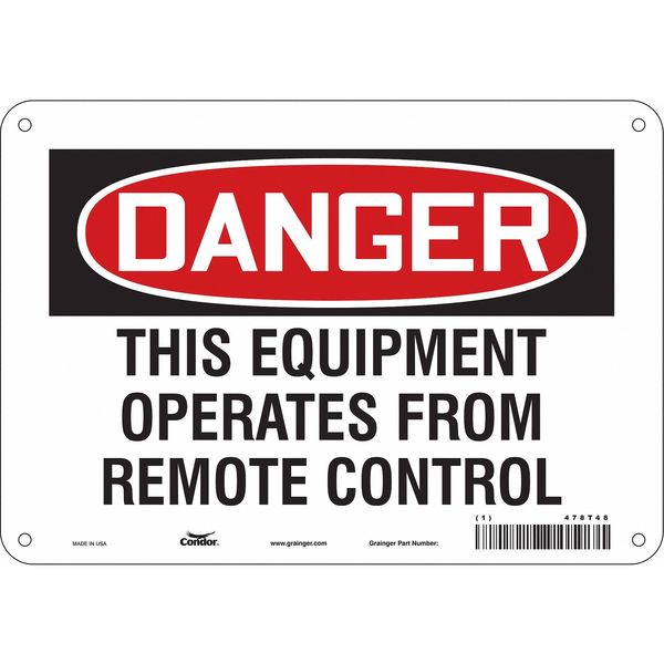 Safety Sign, 7 in Height, 10 in Width, Aluminum, Vertical Rectangle, English, 478T48