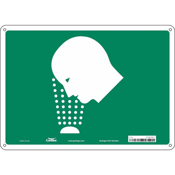 Safety Sign, 10 in Height, 14 in Width, Aluminum, Horizontal Rectangle, No Text
