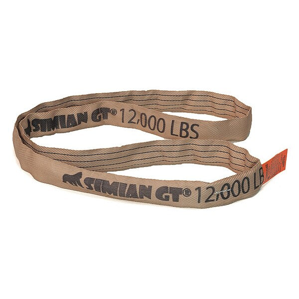 Round Sling, Endless, Tan, 4ft. L, Polyester