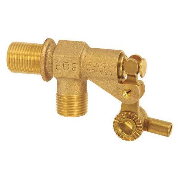 Float Valve, 3/4 in., Bulkhead, Brass, MNPT