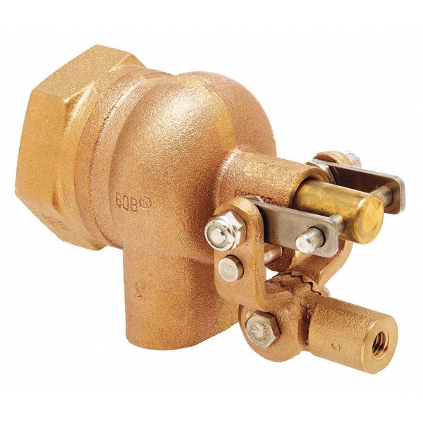 Float Valve, 1-1/4 in., Pipe, Brass, FNPT