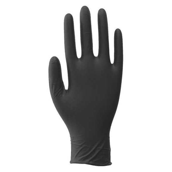 Disposable Gloves, Nitrile, Powder Free, Black, S, 100 PK