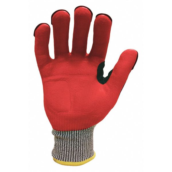 Impact Gloves, M, Gray/Red/Hi-Vis Yllw, PR